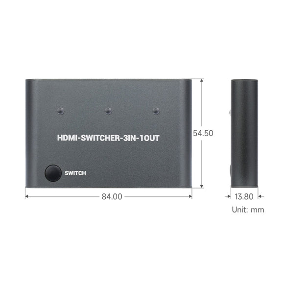 Waveshare 3 in 1 3 inch 4K HDMI Switcher
