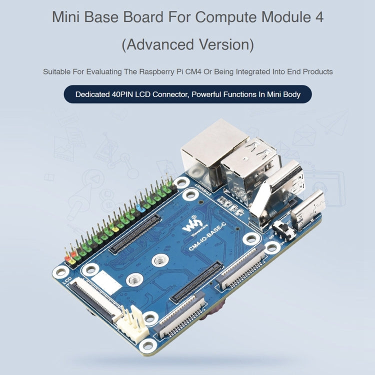 Waveshare Mini Base Board Designed for Raspberry Pi Compute Module 4 - free shipping - PMC Jewellery - Order now!