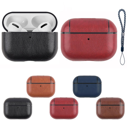 For AirPods Pro 2 Wireless Earphone Leather Shockproof Protective Case with Lanyard(Light Brown) - For AirPods Pro 2 by PMC Jewellery | Online Shopping South Africa | PMC Jewellery | Buy Now Pay Later Mobicred