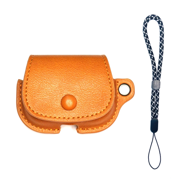 For AirPods 1 / 2 Backpack Style PU Leather Earphone Protective Case with Lanyard(Light Brown) - For AirPods 1/2 by PMC Jewellery | Online Shopping South Africa | PMC Jewellery | Buy Now Pay Later Mobicred