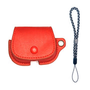 For AirPods 3 Backpack Style PU Leather Earphone Protective Case with Lanyard(Red)