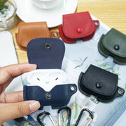 For AirPods 3 Backpack Style PU Leather Earphone Protective Case with Lanyard(Black)