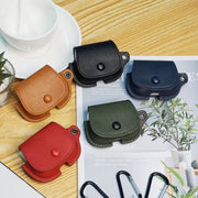 For AirPods 3 Backpack Style PU Leather Earphone Protective Case with Lanyard(Black)