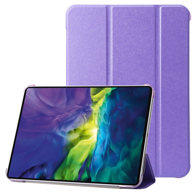 For iPad 10th Gen 10.9 2022 Silk Texture Three-fold Horizontal Flip Leather Tablet Case(Purple) - iPad 10th Gen 10.9 Cases by PMC TechLife | Online Shopping South Africa | PMC TechLife