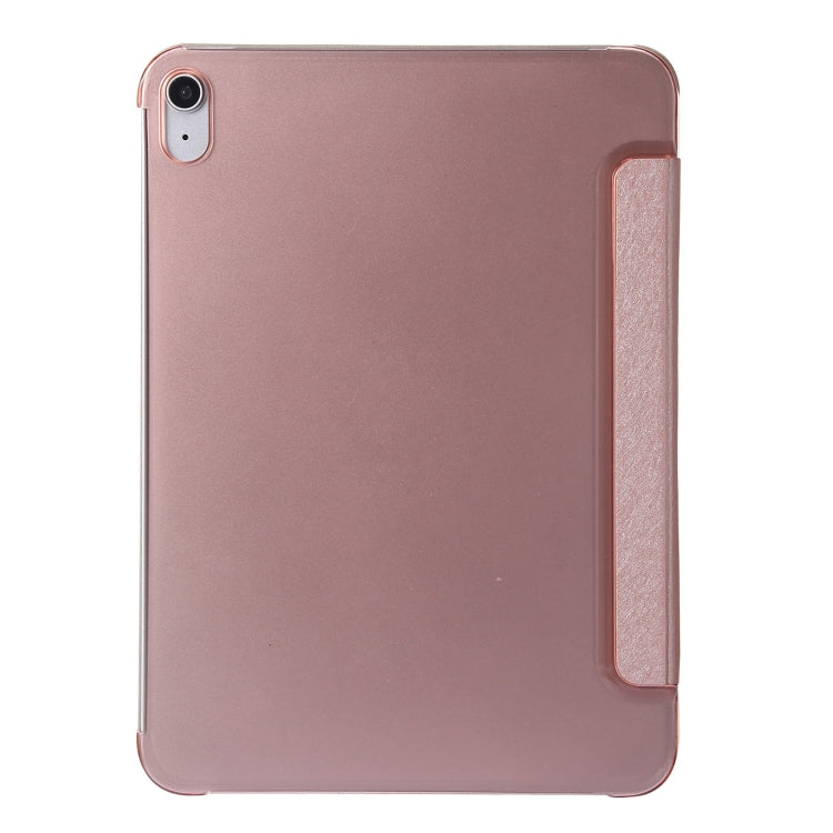 For iPad 2025 / 2022 Silk Texture Three-fold Horizontal Flip Leather Tablet Case(Rose Gold) - free shipping - PMC TechLife - Order now!