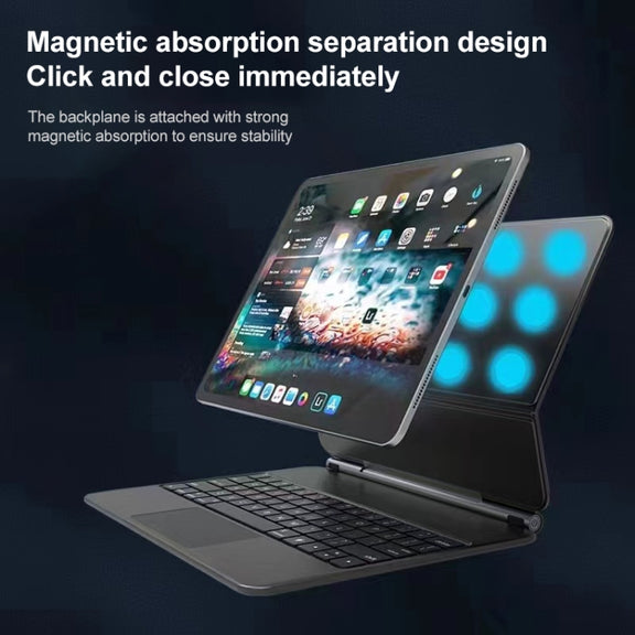 For iPad Pro 11 inch 2021/2020/2018 P11 Bluetooth Keyboard Leather Case with Touch Pad(White)