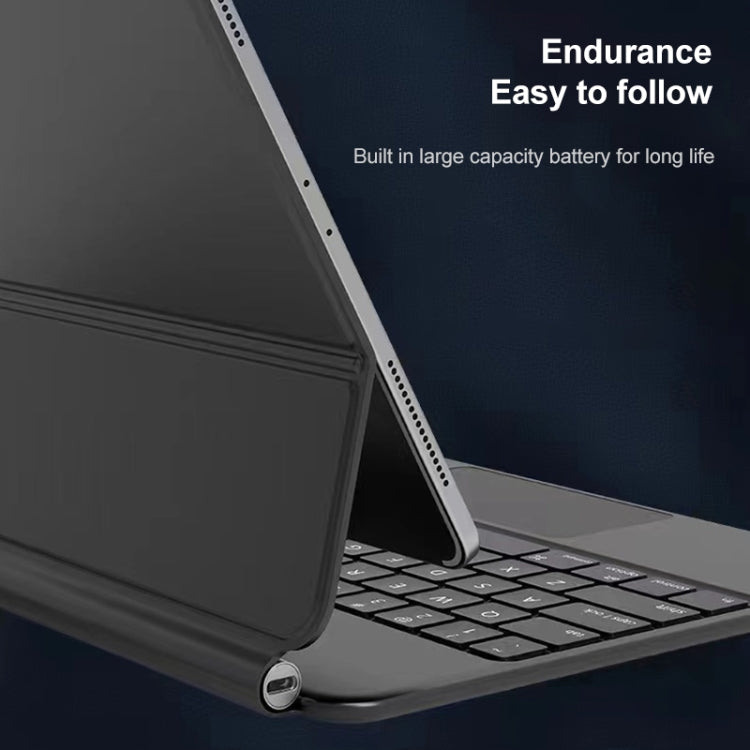 For iPad Pro 11 inch 2021/2020/2018 P11 Bluetooth Keyboard Leather Case with Touch Pad(White)