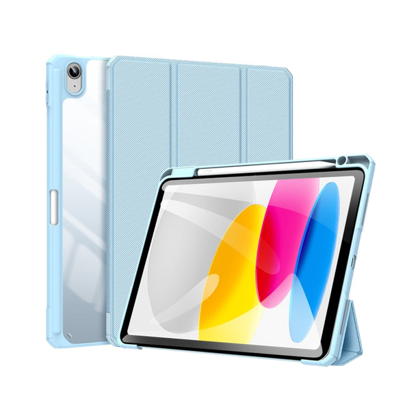 For iPad 2025 / 2022 DUX DUCIS TOBY Series Antiskid Leather Smart Tablet Case(Blue)
