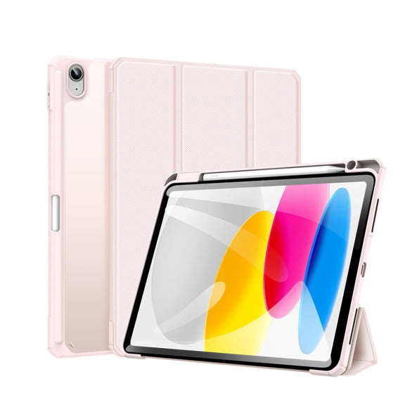 For iPad 2025 / 2022 DUX DUCIS TOBY Series Antiskid Leather Smart Tablet Case(Pink)