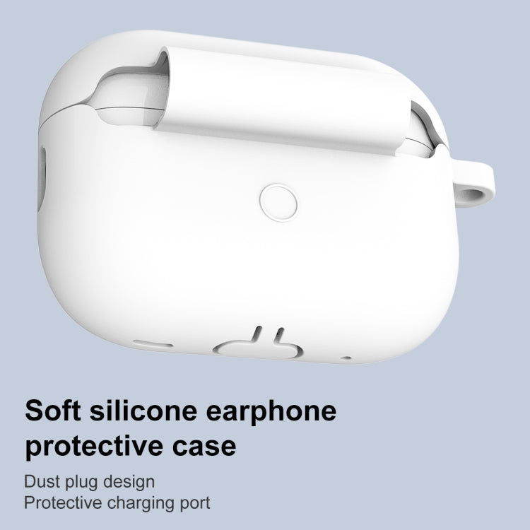 For AirPods Pro 2 Thickened One-piece Shockproof Earphone Case(White) - For AirPods Pro 2 by PMC Jewellery | Online Shopping South Africa | PMC Jewellery | Buy Now Pay Later Mobicred