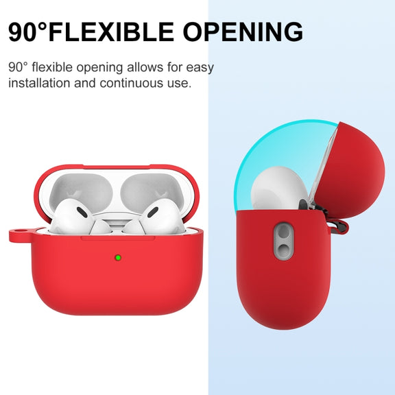 For AirPods Pro 2 Thickened One-piece Shockproof Earphone Case(Red)