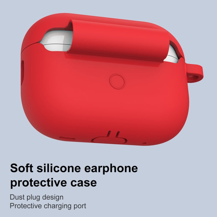 For AirPods Pro 2 Thickened One-piece Shockproof Earphone Case(Red)