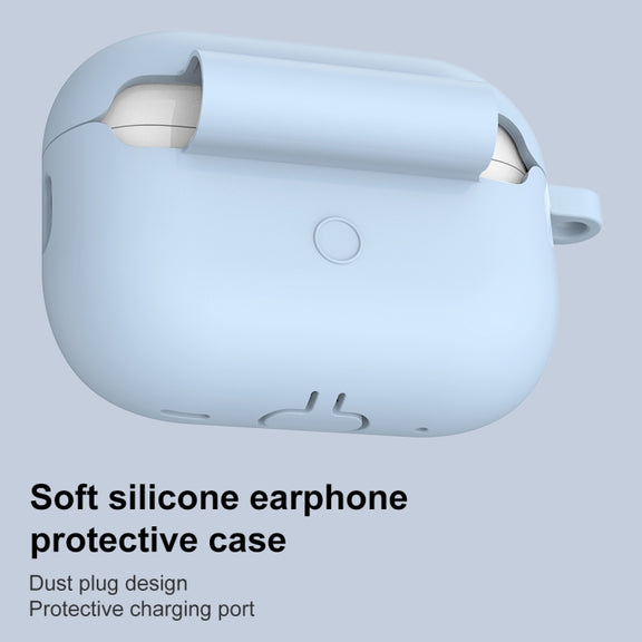 For AirPods Pro 2 Thickened One-piece Shockproof Earphone Case(Light Blue)