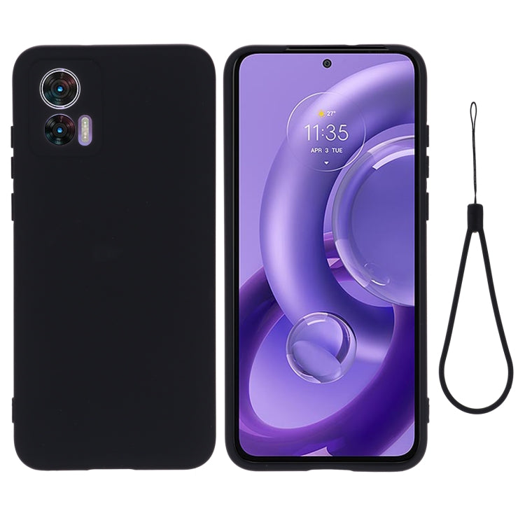 For Motorola Edge 30 Lite 5G / 30 Neo 5G Pure Color Liquid Silicone Shockproof Phone Case(Black) - Motorola Cases by PMC TechLife | Online Shopping South Africa | PMC TechLife | Buy Now Pay Later Mobicred