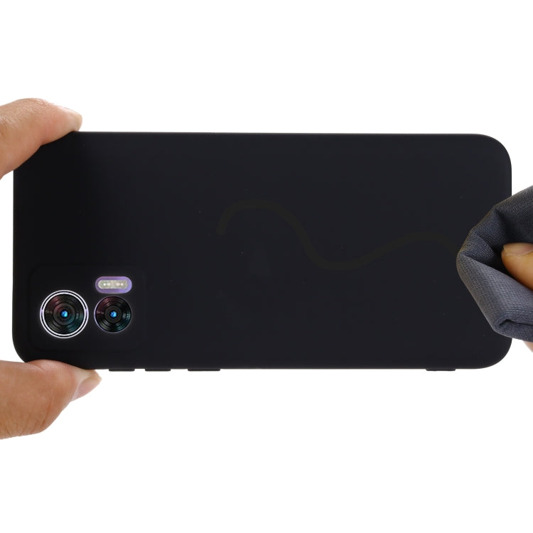 For Motorola Edge 30 Lite 5G / 30 Neo 5G Pure Color Liquid Silicone Shockproof Phone Case(Black) - Motorola Cases by PMC TechLife | Online Shopping South Africa | PMC TechLife | Buy Now Pay Later Mobicred
