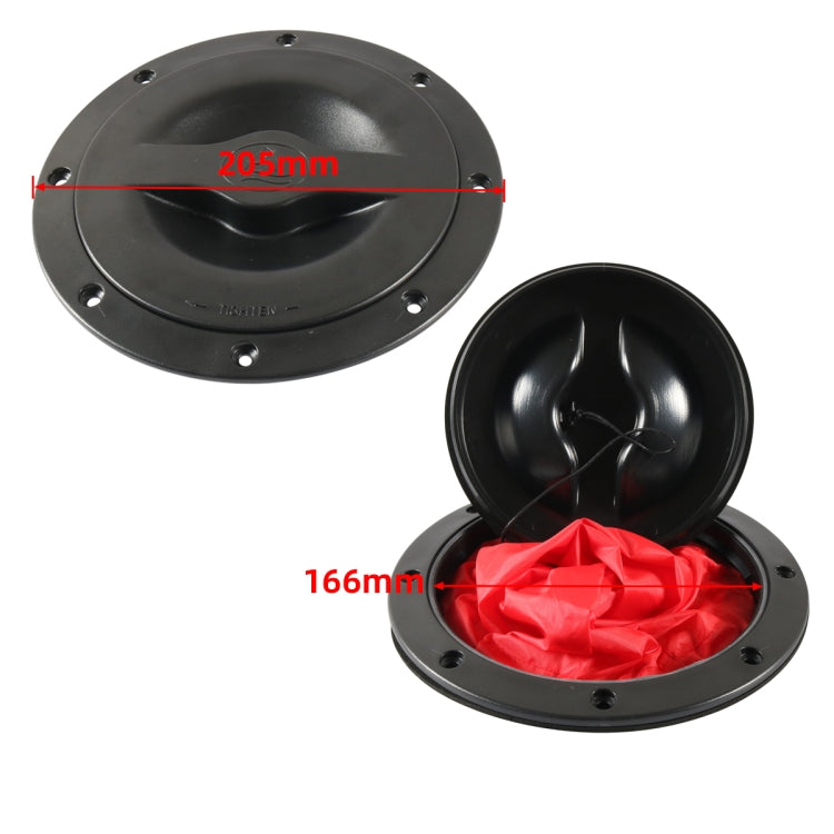 A6651-01 Universal 6 inch Round Deck Hatch Cover with Red Mesh Pocket