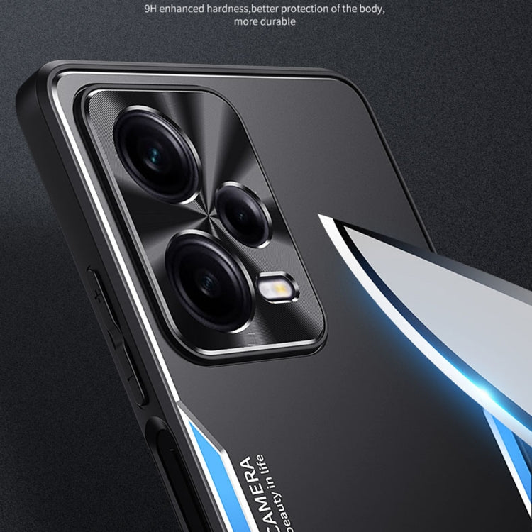 For Xiaomi Redmi Note 12 Pro+ China Blade Series TPU + Titanium Alloy Phone Case with Holder(Black Gold) - Note 12 Pro+ Cases by PMC TechLife | Online Shopping South Africa | PMC TechLife | Buy Now Pay Later Mobicred