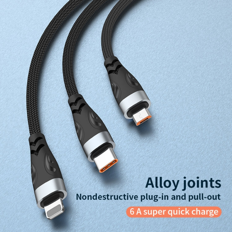 ADC-008 100W USB/Type-C to Type-C + 8 Pin + Micro USB Two to Three Fully Compatible Fast Charge Data Cable, Length:1.2m - Multifunction Cable by PMC Jewellery | Online Shopping South Africa | PMC Jewellery | Buy Now Pay Later Mobicred