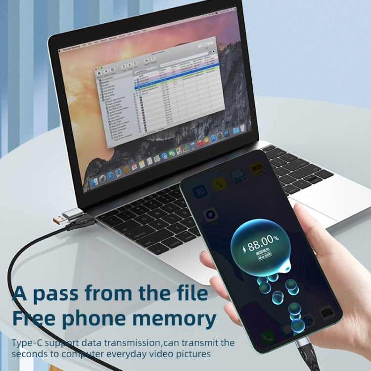 ADC-008 100W USB/Type-C to Type-C + 8 Pin + Micro USB Two to Three Fully Compatible Fast Charge Data Cable, Length:1.2m