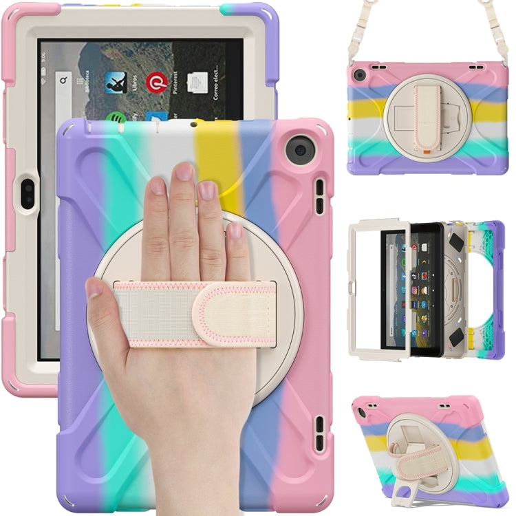 For Amazon Fire HD 8 2022 Hard PC Soft Silicone Full Body Protective Tablet Case(Colorful Pink) - Amazon by PMC TechLife | Online Shopping South Africa | PMC TechLife | Buy Now Pay Later Mobicred