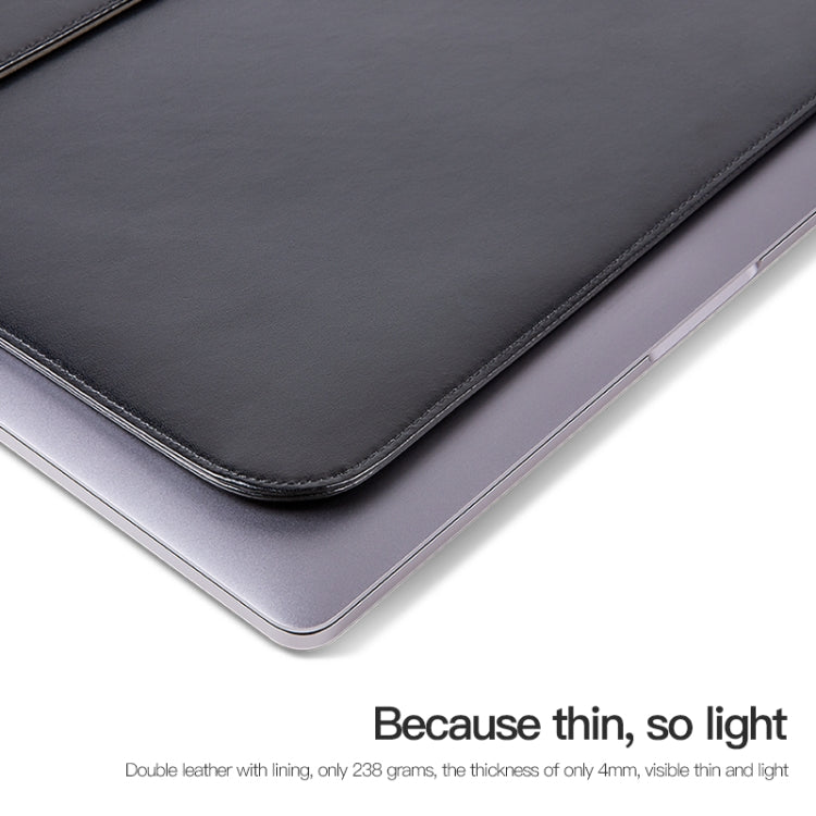 For 13.3 / 13.6 / 14 inch Laptop Ultra-thin Leather Laptop Sleeve(Brown)