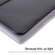 For 13.3 / 13.6 / 14 inch Laptop Ultra-thin Leather Laptop Sleeve(Black)