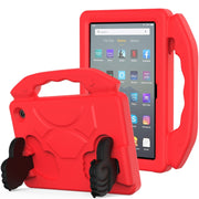 For Amazon Kindle Fire 7 2022 Children EVA Shockproof Tablet Case with Thumb Bracket(Red)