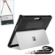 For Microsoft Surface Pro 8 Striped Hollow Tablet Case with Shoulder Strap(Black) - Others by PMC TechLife | Online Shopping South Africa | PMC TechLife | Buy Now Pay Later Mobicred