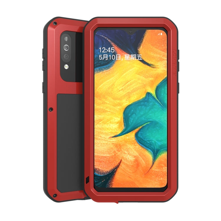For Galaxy A40s LOVE MEI Metal Shockproof Waterproof Dustproof Protective Case(Red) - free shipping - PMC TechLife - Order now!
