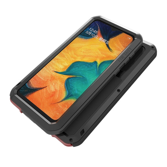 For Galaxy A40s LOVE MEI Metal Shockproof Water-resistant Dustproof Protective Case(Red)