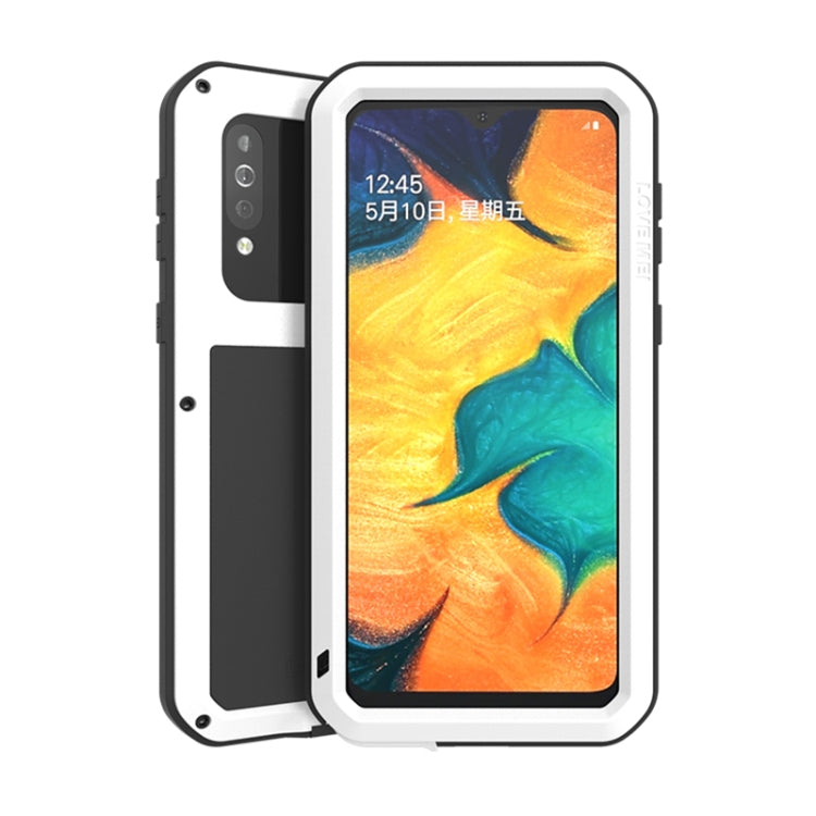 For Galaxy A40s LOVE MEI Metal Shockproof Waterproof Dustproof Protective Case(White) - free shipping - PMC TechLife - Order now!