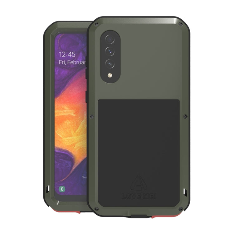 For Galaxy A50 LOVE MEI Metal Shockproof Waterproof Dustproof Protective Case(Army Green) - free shipping - PMC TechLife - Order now!