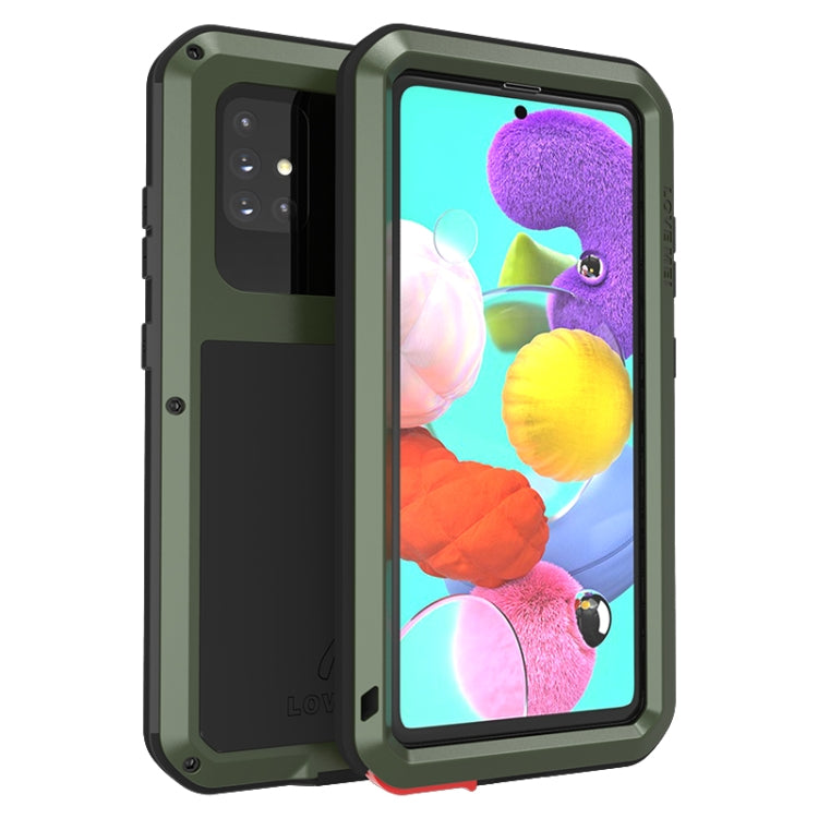 For Galaxy A51 LOVE MEI Metal Shockproof Waterproof Dustproof Protective Case(Army Green) - free shipping - PMC TechLife - Order now!