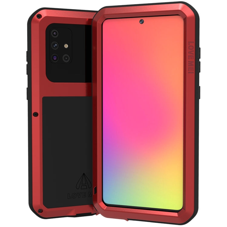 For Galaxy A71 LOVE MEI Metal Shockproof Waterproof Dustproof Protective Case(Red) - Galaxy Phone Cases by LOVE MEI | Online Shopping South Africa | PMC TechLife | Buy Now Pay Later Mobicred