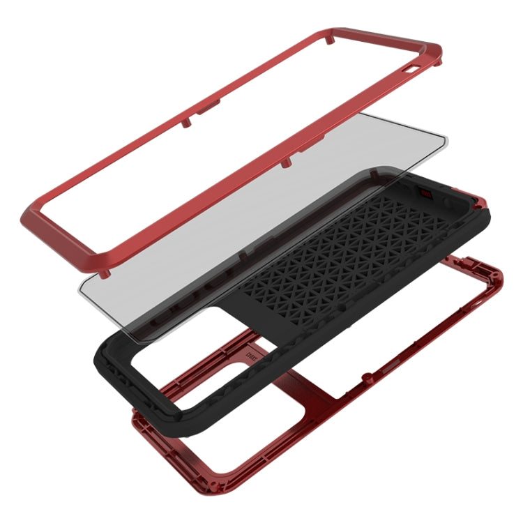 For Galaxy A71 LOVE MEI Metal Shockproof Waterproof Dustproof Protective Case(Red) - Galaxy Phone Cases by LOVE MEI | Online Shopping South Africa | PMC TechLife | Buy Now Pay Later Mobicred