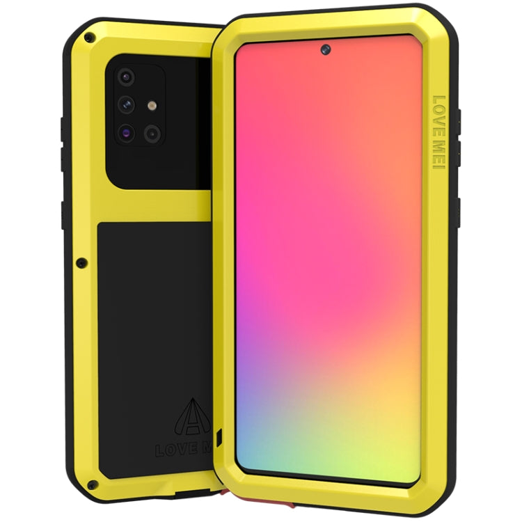 For Galaxy A71 LOVE MEI Metal Shockproof Waterproof Dustproof Protective Case(Yellow) - free shipping - PMC TechLife - Order now!