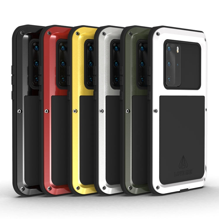 For Huawei P40 Pro LOVE MEI Metal Shockproof Water-resistant Dustproof Protective Case(Silver)