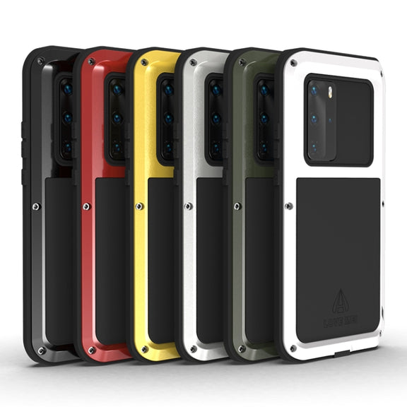For Huawei P40 Pro LOVE MEI Metal Shockproof Water-resistant Dustproof Protective Case(Army Green)