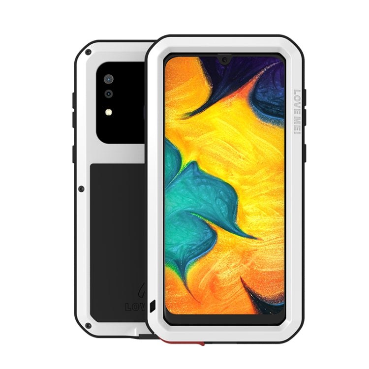 For Galaxy A30 LOVE MEI Metal Shockproof Waterproof Dustproof Protective Case(White) - free shipping - PMC TechLife - Order now!