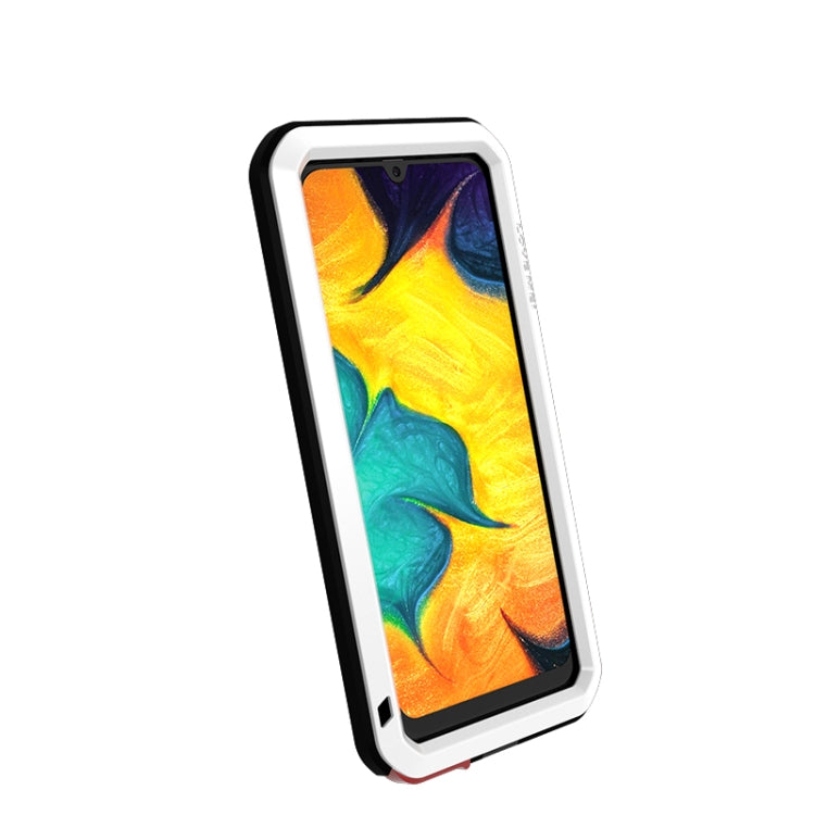 For Galaxy A30 LOVE MEI Metal Shockproof Waterproof Dustproof Protective Case(White) - free shipping - PMC TechLife - Order now!