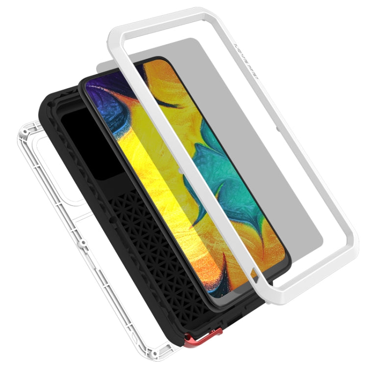 For Galaxy A30 LOVE MEI Metal Shockproof Waterproof Dustproof Protective Case(White) - free shipping - PMC TechLife - Order now!