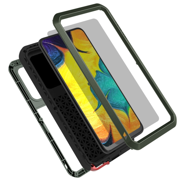 For Galaxy A30 LOVE MEI Metal Shockproof Waterproof Dustproof Protective Case(Army Green) - free shipping - PMC TechLife - Order now!