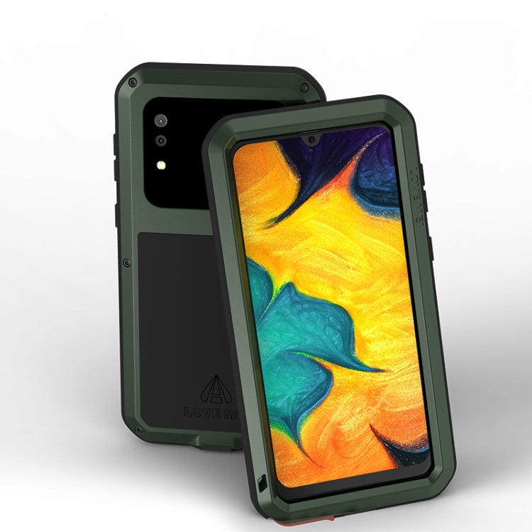 For Galaxy A30 LOVE MEI Metal Shockproof Waterproof Dustproof Protective Case(Army Green) - free shipping - PMC TechLife - Order now!