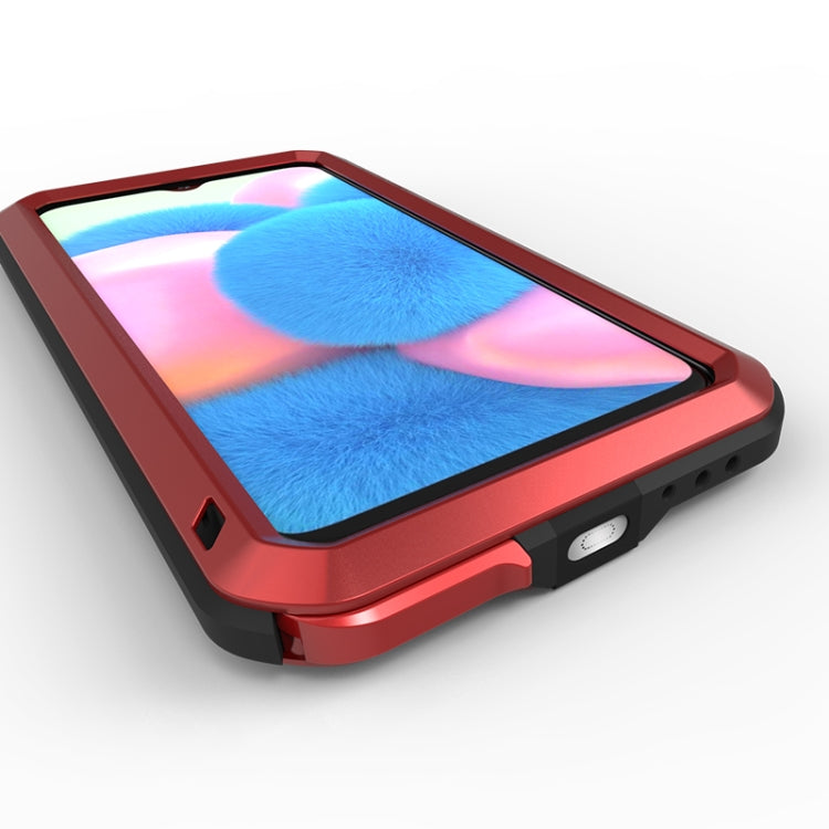 For Galaxy A30s LOVE MEI Metal Shockproof Waterproof Dustproof Protective Case(Red) - Galaxy Phone Cases by LOVE MEI | Online Shopping South Africa | PMC TechLife | Buy Now Pay Later Mobicred