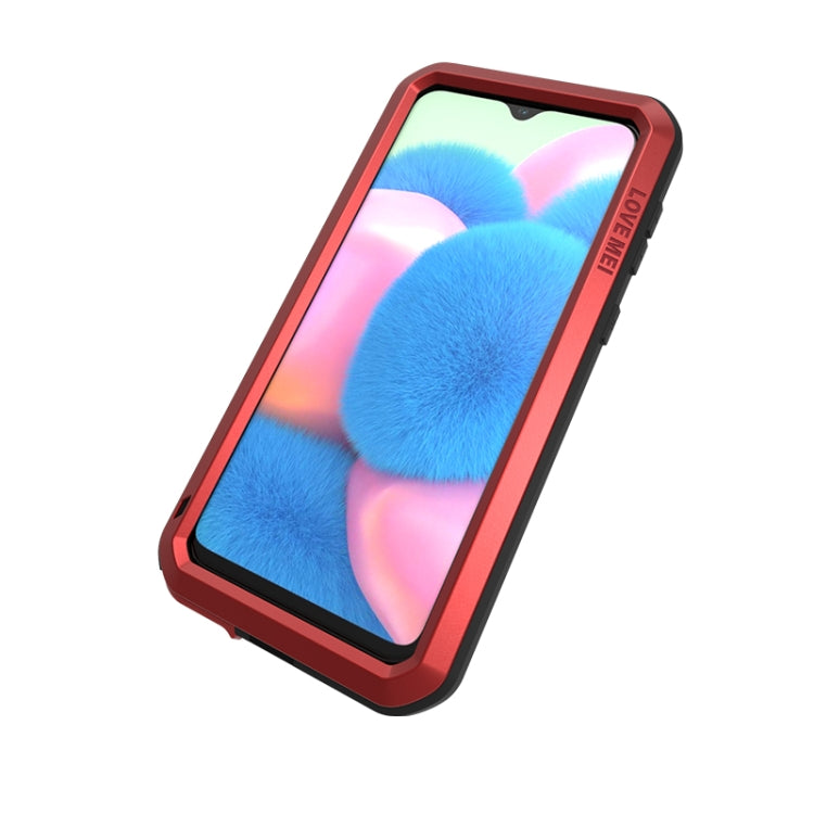 For Galaxy A30s LOVE MEI Metal Shockproof Waterproof Dustproof Protective Case(Red) - Galaxy Phone Cases by LOVE MEI | Online Shopping South Africa | PMC TechLife | Buy Now Pay Later Mobicred