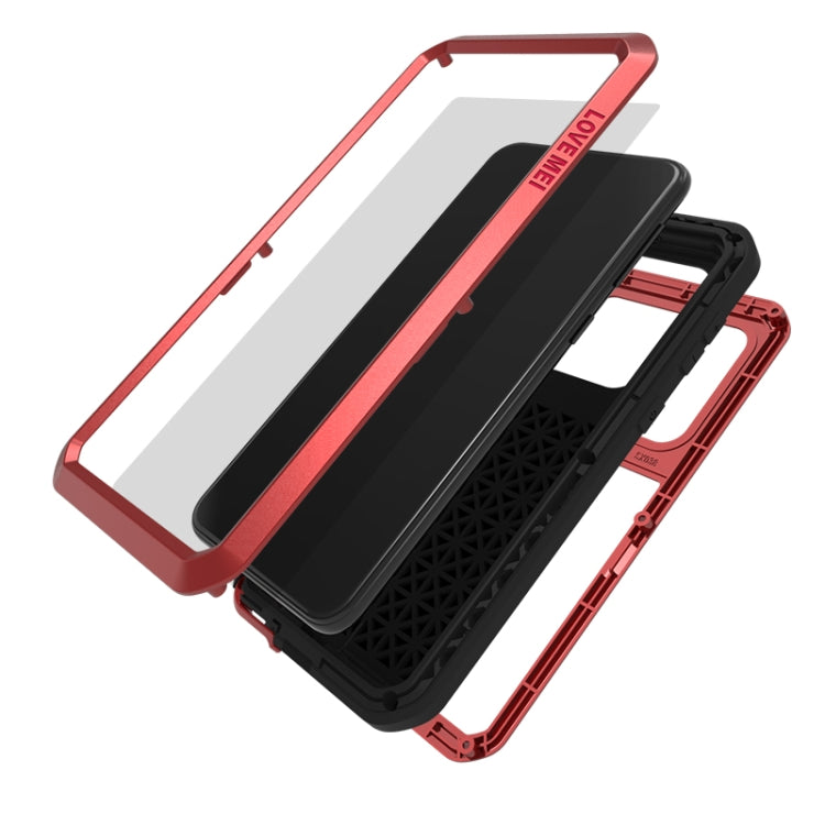 For Galaxy A30s LOVE MEI Metal Shockproof Waterproof Dustproof Protective Case(Red) - Galaxy Phone Cases by LOVE MEI | Online Shopping South Africa | PMC TechLife | Buy Now Pay Later Mobicred