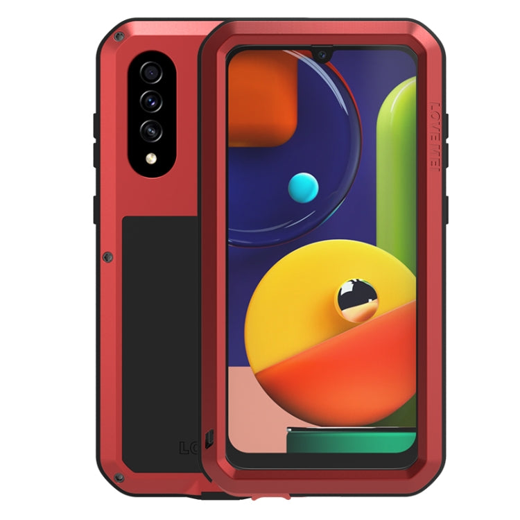 For Galaxy A50s LOVE MEI Metal Shockproof Waterproof Dustproof Protective Case(Red) - free shipping - PMC TechLife - Order now!