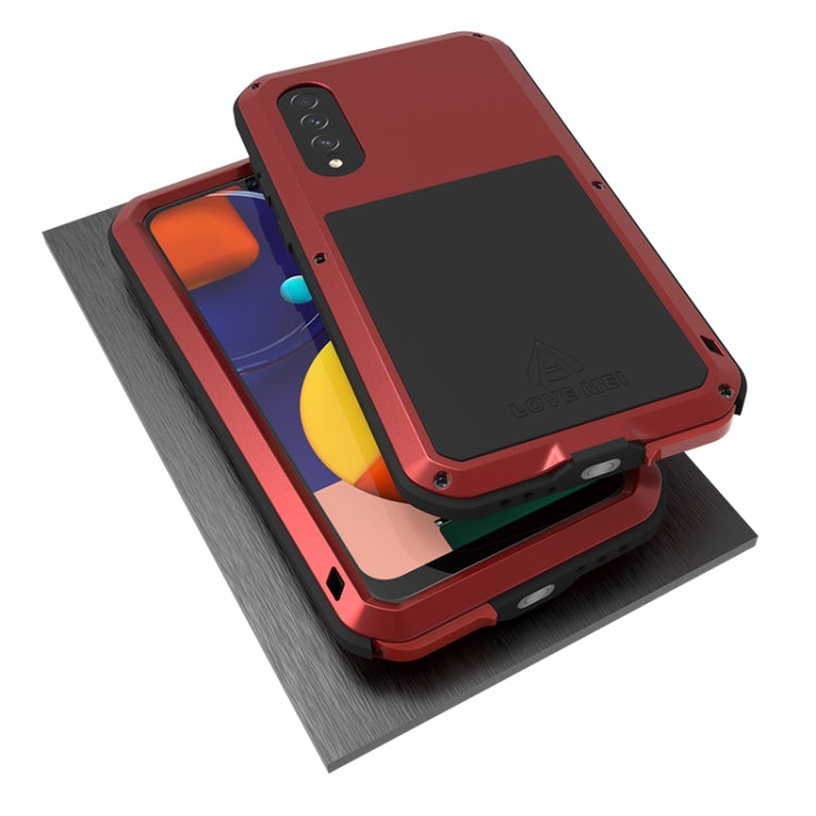 For Galaxy A50s LOVE MEI Metal Shockproof Waterproof Dustproof Protective Case(Red) - free shipping - PMC TechLife - Order now!