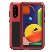 For Galaxy A50s LOVE MEI Metal Shockproof Water-resistant Dustproof Protective Case(Red)