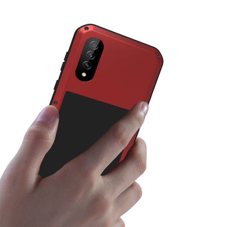 For Galaxy A50s LOVE MEI Metal Shockproof Waterproof Dustproof Protective Case(Red) - free shipping - PMC TechLife - Order now!